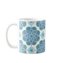 Schöne blaue und grüne Tasse