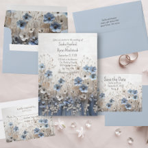 Schöne blaue und weiße 3D-Blumengarten-Hochzeit