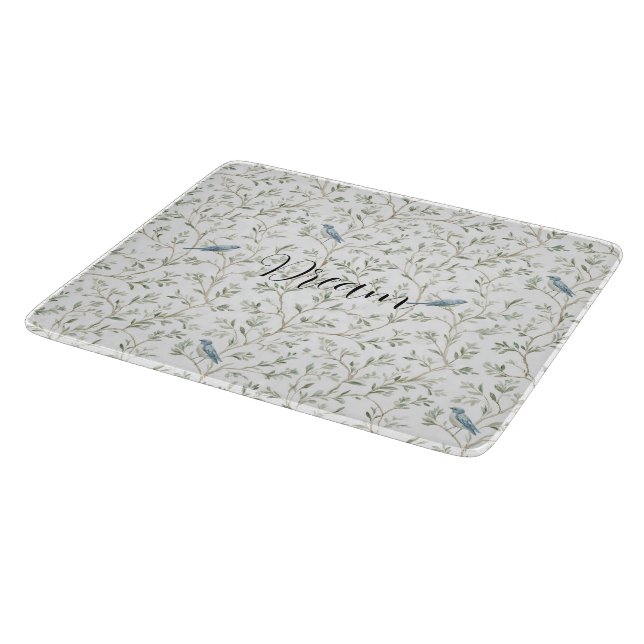Schöne Blaue Vögel Träumen Schneidebrett (Ecke)