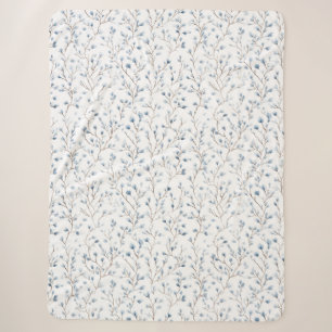 Schöne blaue weiße Blumen Sherpadecke