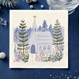 Schöne blaue Winter Hochzeit christlich Serviette