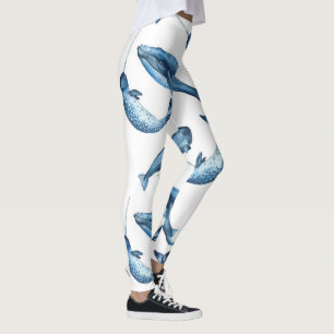 Schöne Blauwale und Narwhals Leggings