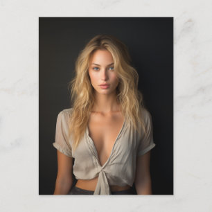 Schöne Blonde Frau Postkarte