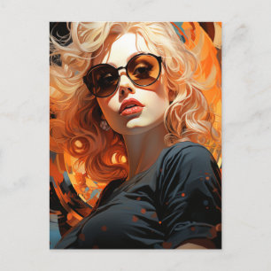 Schöne Blonde Frau Postkarte