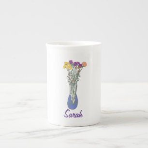 Schöne Blooms Original Blume Illustration Prozellantasse