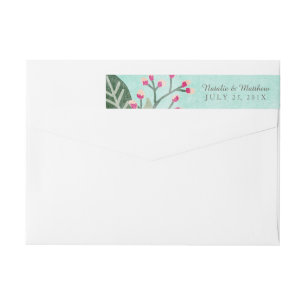 Schöne Blooms Wedding Wraparound Labels / Aqua