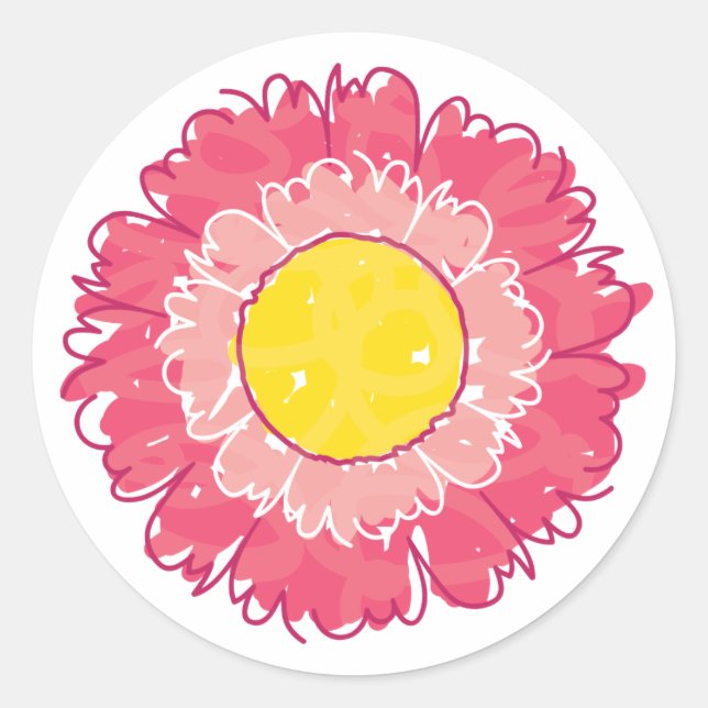 Schöne Blossom-Aufkleber - Rosa Runder Aufkleber (Vorderseite)