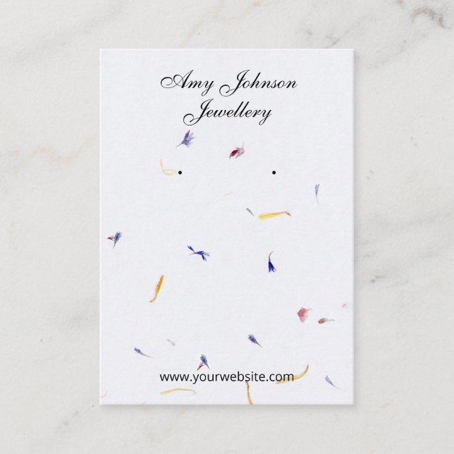 Schöne Blossom-Papiere Ohrringe Display-Karten Visitenkarte (Vorderseite)