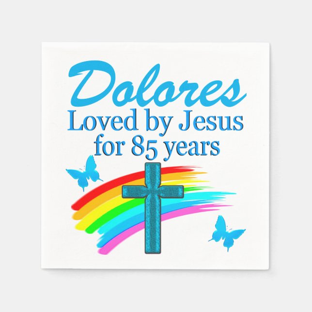 SCHÖNE BLUE 85. PARTY PERSONALISIERT NAPKINS SERVIETTE (Vorderseite)