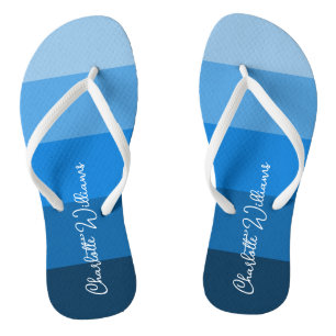 SCHÖNE BLUE FARBE STRIPE LINIE PATTERNAME FLIP FLOPS