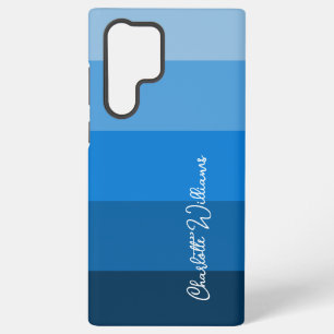 SCHÖNE BLUE FARBE STRIPE LINIE PATTERNAME SAMSUNG GALAXY HÜLLE