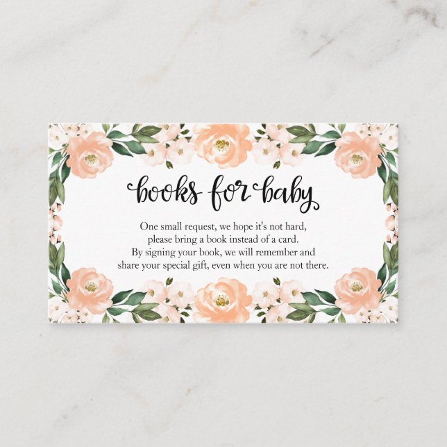 Schöne Blue Floral Baby Duschbücher für Baby Begleitkarte (Vorderseite)