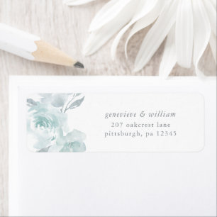 Schöne Blue Floral Wedding Rücksendeadresse