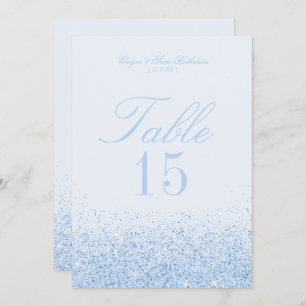 Schöne Blue Glitzer Wedding Tischnummer Cards