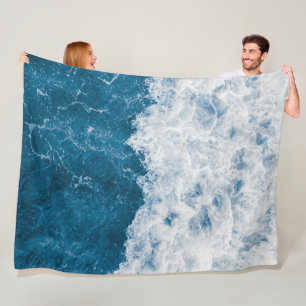 Schöne Blue Ocean Beach Waves Fleecedecke