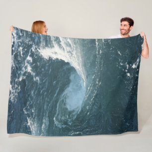 Schöne Blue Ocean Beach Waves Fleecedecke