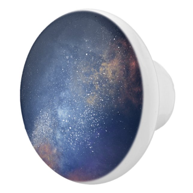 Schöne Blue Space Galaxy Universe Unendlichkeit Keramikknauf (Rechts)