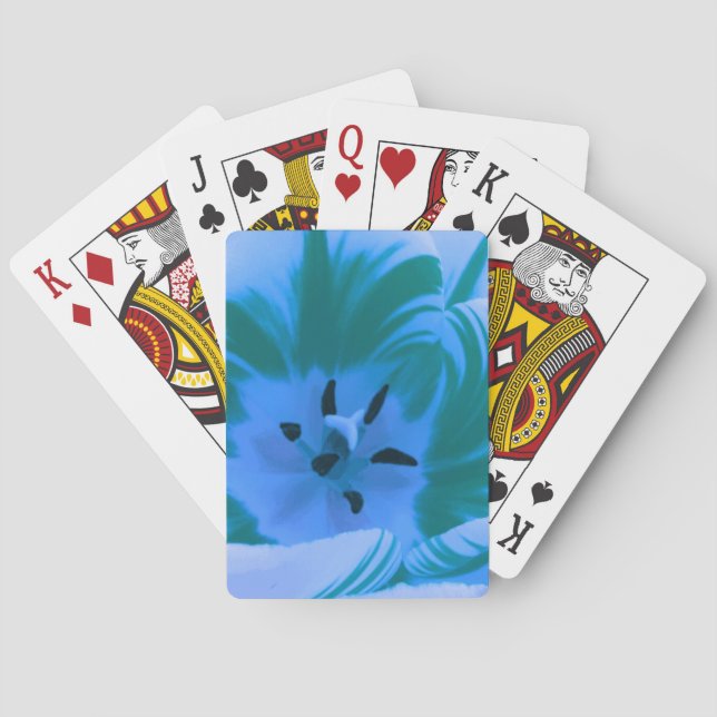 Schöne Blue Tulip Spielkarten (Rückseite)
