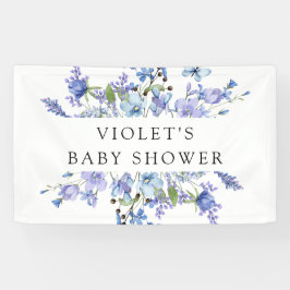 Schöne Blue Wildblume Babydusche Banner