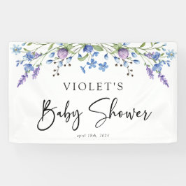 Schöne Blue Wildblume Babydusche Banner