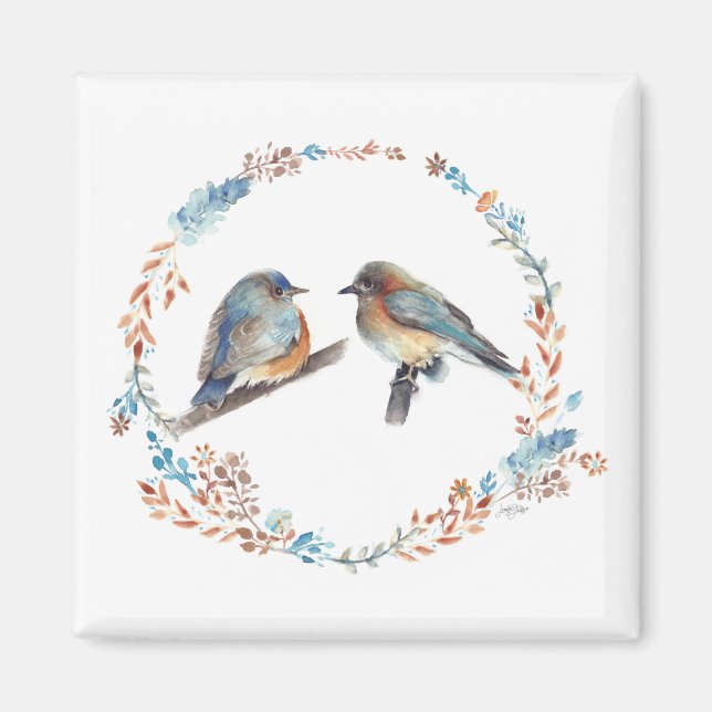 Schöne Bluebird Couple Art Magnet (Vorne)