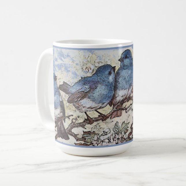 Schöne Bluebirts Kaffeetasse (Vorderseite Links)