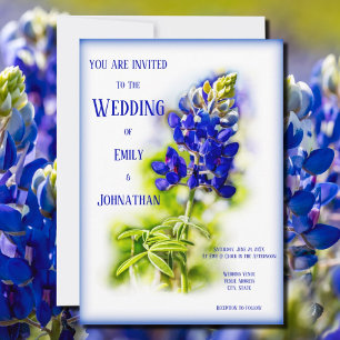 Schöne Bluebonnet-Blume, moderne Hochzeit, Einladung