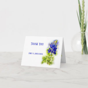 Schöne Bluebonnet-Blumen, moderne Hochzeit, Dankeskarte