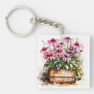 Schöne blühende Aster-Blumen Schlüsselanhänger