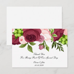 SCHÖNE BLÜHENDE BLUMEN BRIDAL SHOWER DANKESKARTE