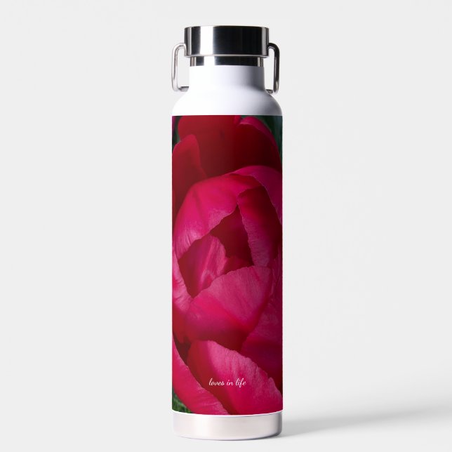 Schöne blühende Rote Peony Trinkflasche (Vorne)