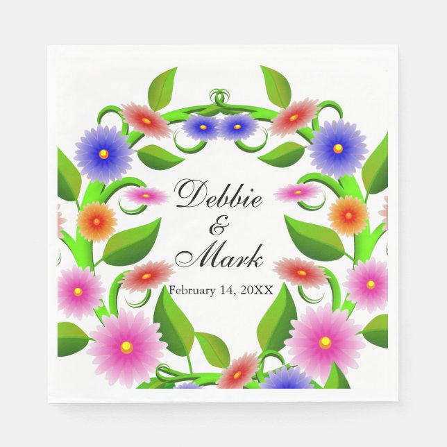 Schöne Blume 2 Wedding_GC - Paper Napkins Serviette (Vorderseite)