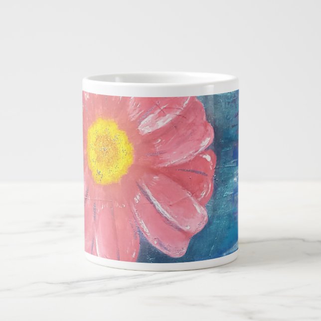 Schöne Blume Abstrakter Hintergrund Jumbo-Tasse (Vorderseite)