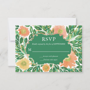 Schöne Blume Aquarellmalerei RSVP-Karte Einladung