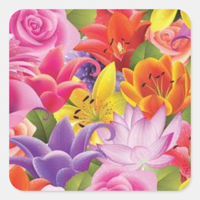 Schöne Blume Aufkleber Set (Vorderseite)