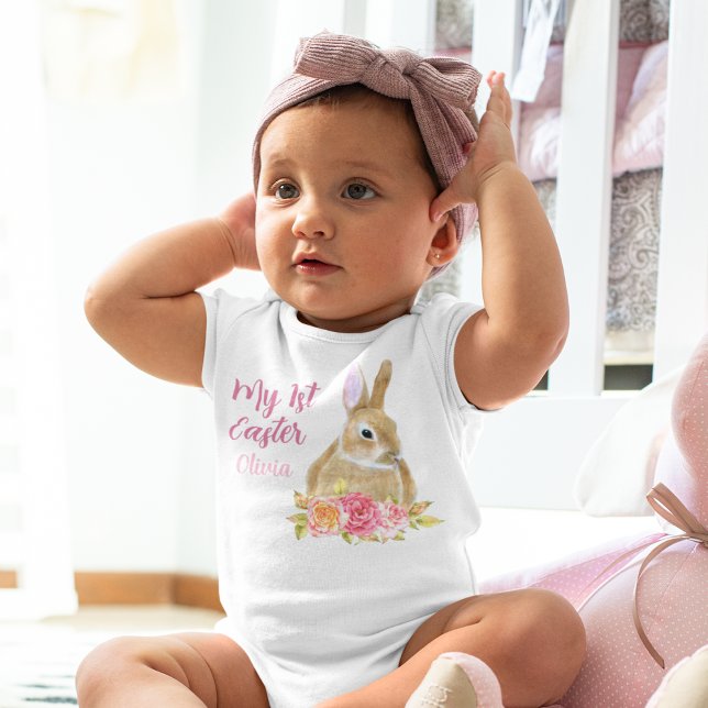 Schöne Blume aus dem 1. Ostersonnigen Pink Custom Baby Strampler (Von Creator hochgeladen)