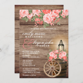 Schöne Blume aus Holz und Korallen Einladung