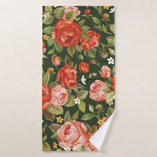 Schöne Blume aus Torf nahtlos Badehandtuch (Badehandtuch)