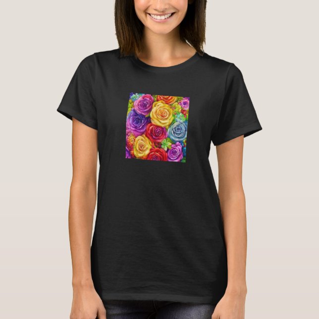 Schöne Blume Bouquet farbenfrohe Blumenarrangement T-Shirt (Vorderseite)