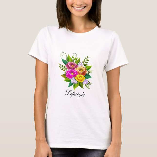 Schöne Blume Bouquet T-Shirt (Vorderseite)
