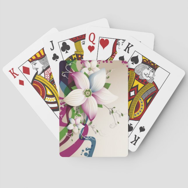 Schöne Blume Deck Spielkarten (Rückseite)