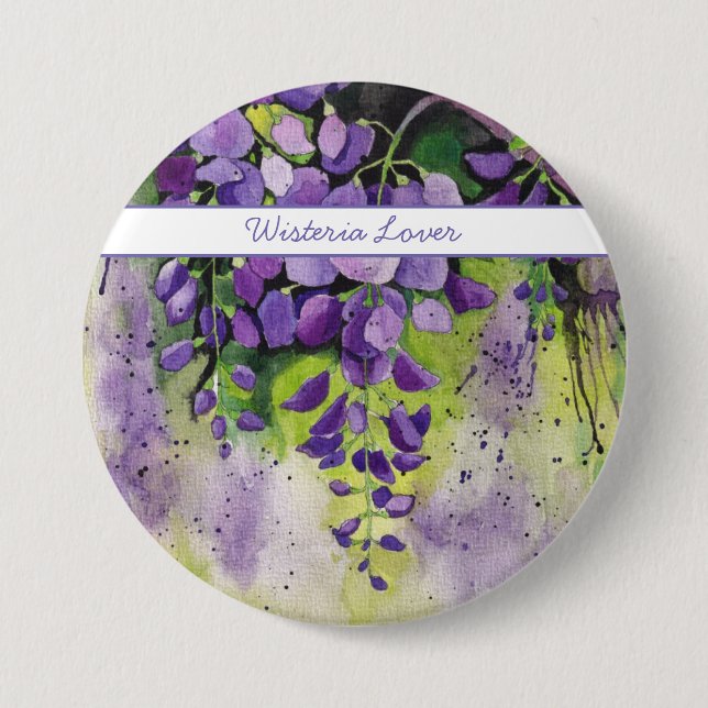 Schöne Blume der Wisteria Button (Vorderseite)