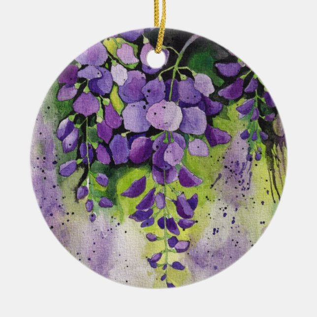 Schöne Blume der Wisteria Keramik Ornament (Vorne)