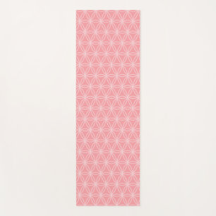 Schöne Blume des Lebens auf korallenroter Yoga-Mat Yogamatte