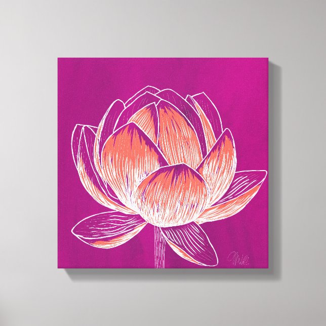 Schöne Blume Design Lotus Nr. 2 Leinwanddruck (Vorderseite)