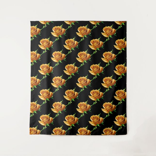 Schöne Blume, die goldene Rose Wandteppich (Vorderseite)