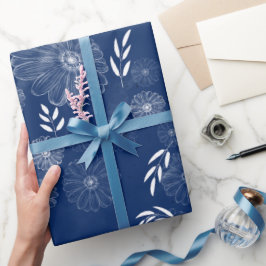 Schöne Blume Doodles Muster Geschenkpapier