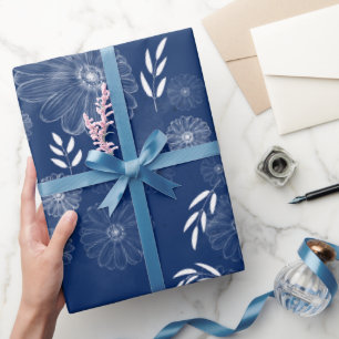 Schöne Blume Doodles Muster Geschenkpapier