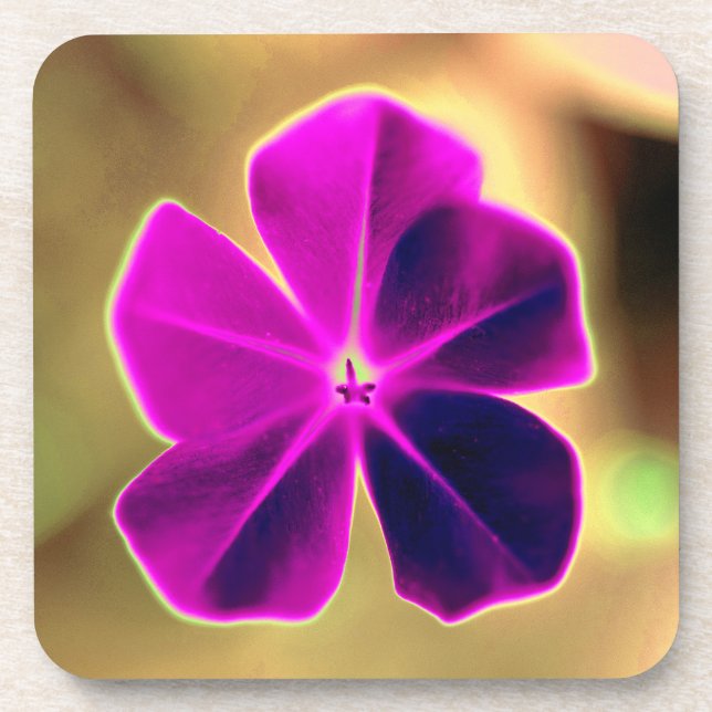 Schöne Blume Druck harter Kunststoff Untersetzer (Vorderseite)