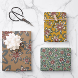 Schöne Blume fallen floral Geschenkpapier Set